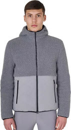 Produktbild von Equestro Hybrid-Reitjacke für Herren wasserdicht mit Teddy-Plüsch in Grau XL