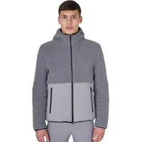 Produktbild von Equestro Hybrid-Reitjacke für Herren wasserdicht mit Teddy-Plüsch in Grau XXL
