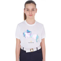 Produktbild von Equestro Jump T-Shirt für Mädchen aus Baumwolle Weiß Bunt