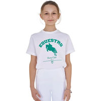 Produktbild von Equestro Jumping Horse Club T-Shirt aus Baumwolle für Kinder in Weiß 14 Jahre