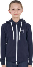 Equestro Kapuzensweatshirt für Kinder in Blau aus Baumwolle mit Logo Shiny – Bild 1 von 1