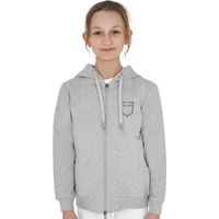 Produktbild von Equestro Kapuzensweatshirt für Kinder in Grau aus Baumwolle mit Logo Shiny