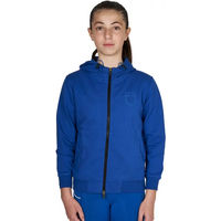 Produktbild von Equestro Kapuzensweatshirt für Kinder mit Logo Shiny Blau aus Baumwolle