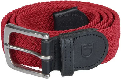 Produktbild von Equestro Kindergürtel aus Leder mit Kreuzmuster in Rot 75 cm