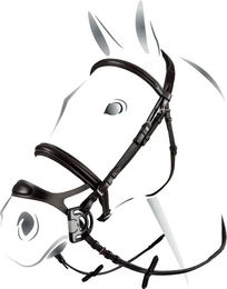 Produktbild von Equestro Kombinierte Zäumung mit Nasenband aus Leder für Vollblut in Schwarz