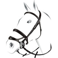 Produktbild von Equestro Kombinierte Zäumung mit Nasenband Modell Full aus Leder in Schwarz