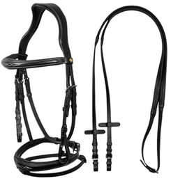 Produktbild von Equestro Kopfteil aus weichem Leder Cob1 Schwarz
