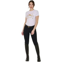Produktbild von Equestro Lamina Horse Club Reitshirt für Damen aus Baumwolle Weiß Gold Größe L