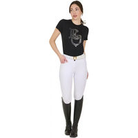 Produktbild von Equestro Lamina Monogram Reitshirt für Damen aus Baumwolle Schwarz XL