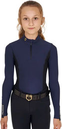 Equestro Langarm Polo Shirt für Mädchen in Marineblau – Bild 1 von 1