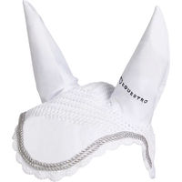 Produktbild von Equestro Langzeit-Fliegenschutzmaske für Pferde aus Lycra in Silber-Weiß