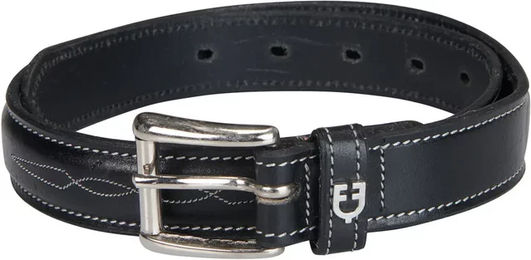 Produktbild von Equestro Leder-Gürtel mit Doppelstich Schwarz 90 cm Unisex
