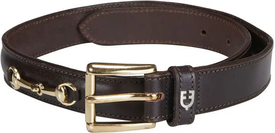 Produktbild von Equestro Leder-Gürtel Unisex Braun mit geflochtenen Details 85 cm