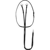 Produktbild von Equestro Leder-Martingal für Pferde in Schwarz mit Silber Fitting Größe M