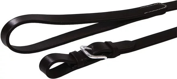 Produktbild von Equestro Leder-Pferdezäum mit stabiler Griffkette in Schwarz und Silber