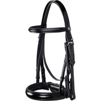 Produktbild von Equestro Leder-Trensengebiss für Dressurreiten in Schwarz für Warmblut
