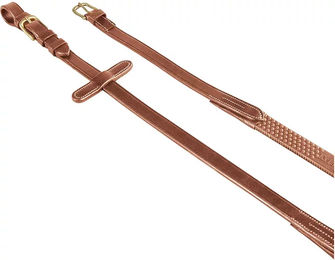 Produktbild von Equestro Leder- und Gummizügel für englisches Zaumzeug Braun Full