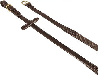 Produktbild von Equestro Leder- und Gummizügel für englisches Zaumzeug für Vollblut in Braun