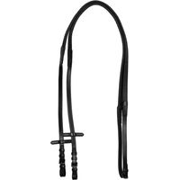 Produktbild von Equestro Leder- und Gummizügel für Pferde in Schwarz Full