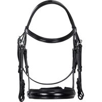Produktbild von Equestro Leder Zaumzeug ohne Zügel Schwarz für Vollblut