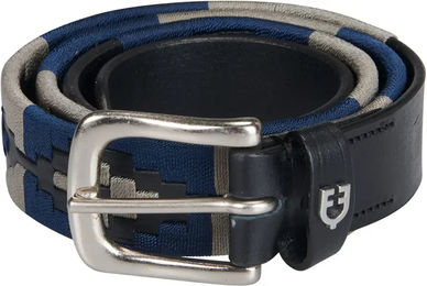 Produktbild von Equestro Ledergürtel Damen Southwest Pattern Blau 80 cm