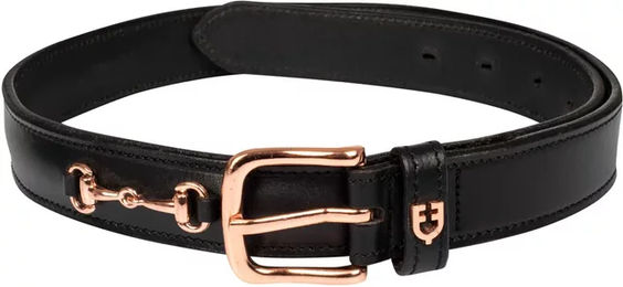 Produktbild von Equestro Ledergürtel für Damen mit Stegebeschlag in Schwarz 75 cm