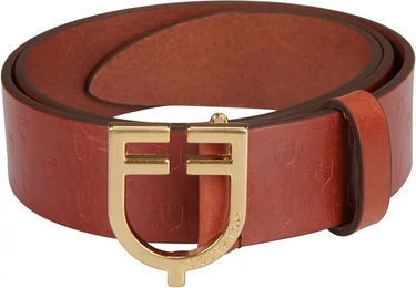 Produktbild von Equestro Ledergürtel Unisex Braun mit Goldspange 100 cm
