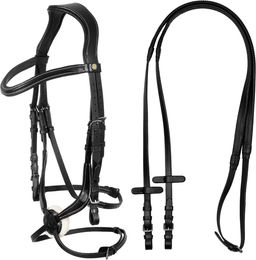 Produktbild von Equestro Lederreitzaum für Vollblut in Schwarz