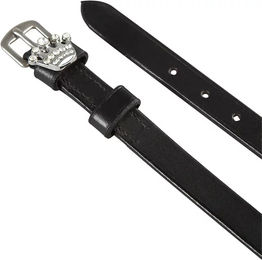 Produktbild von Equestro Lederriemen mit verzierten Schnallen für Pferde in Schwarz und Silber