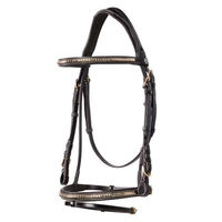 Produktbild von EQUESTRO Lederzaumzeug aus Messing in Braun ohne Zügel Größe Voll