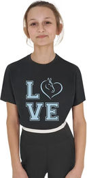 Equestro Love T-Shirt aus Baumwolle für Mädchen in Blau oder Schwarz – Bild 1 von 1