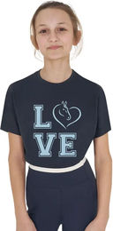Equestro Love T-Shirt aus Baumwolle für Mädchen in Blau und Marine – Bild 1 von 1
