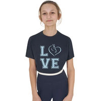 Produktbild von Equestro Love T-Shirt aus Baumwolle für Mädchen in Blau und Marine