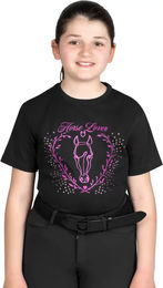 Equestro Lover T-Shirt aus Baumwolle für Mädchen in Rosa oder Schwarz – Bild 1 von 1