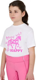 Produktbild von Equestro Make Me Happy T-Shirt für Kinder aus Baumwolle Weiß