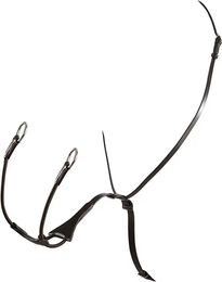 Produktbild von Equestro Martingala Collier Melanie aus Leder mit elastischer Gabel Schwarz Full