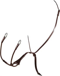 Produktbild von Equestro Martingale für Pferde aus Leder mit elastischer Gabel in Braun Größe M