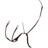 Produktbild von Equestro Martingale für Pferde aus Leder mit elastischer Gabel in Braun Größe M