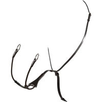 Produktbild von Equestro Martingale für Pferde aus Leder mit elastischer Gabel in Schwarz