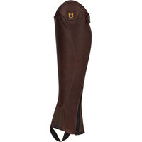 Produktbild von Equestro Minichaps aus Leder mit seitlichem Reißverschluss Braun 2XS