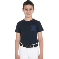 Produktbild von Equestro Monogram T-Shirt für Kinder aus Baumwolle in Marineblau