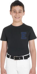 Equestro Monogram T-Shirt für Kinder aus Baumwolle Schwarz 12 Jahre – Bild 1 von 1