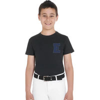 Produktbild von Equestro Monogram T-Shirt für Kinder aus Baumwolle Schwarz 12 Jahre