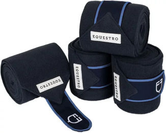 Produktbild von Equestro Pferde-Polo-Bänder aus atmungsaktivem Fleece in Blau 4er Pack