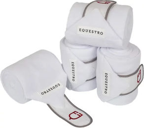 Produktbild von Equestro Pferde-Polo-Bänder aus atmungsaktivem Fleece in Weiß 4er Pack