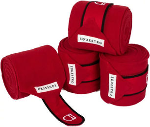 Produktbild von Equestro Pferde-Polo-Bänder aus Fleece mit Klettverschluss Rot 4er Pack