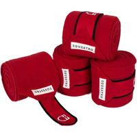 Produktbild von Equestro Pferde-Polo-Bänder aus Fleece mit Klettverschluss Rot 4er Pack