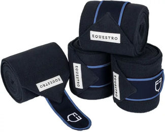Produktbild von Equestro Pferde-Polo-Bänder mit Klettverschluss aus Fleece in Blau 4er Pack