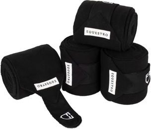 Produktbild von Equestro Pferde-Polo-Gamaschen aus atmungsaktivem Fleece in Schwarz 4er-Pack