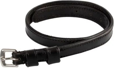 Equestro Pferde-Sporenriemen aus Leder mit festen Schnallen in Schwarz – Bild 1 von 1